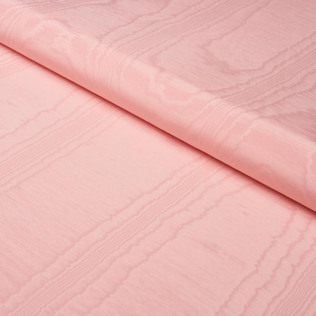Schumacher Schumacher Washington Moiré Fabric In Pink For Sale - Image 4 of 5