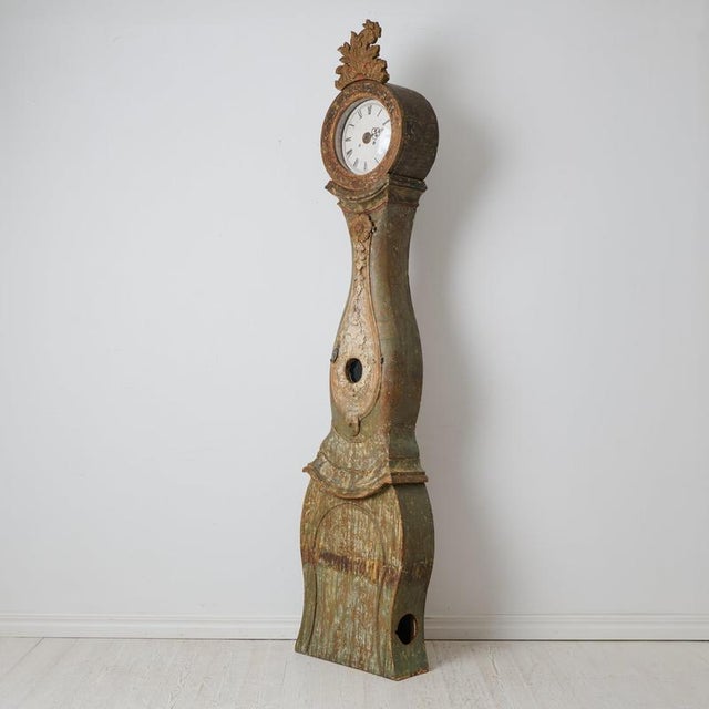 Antique Rococo Country Long Case Clock, Sweden, 1790 For Sale - Image 11 of 14