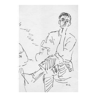 1970s Hayward Cirker Drawing of a Young Man For Sale