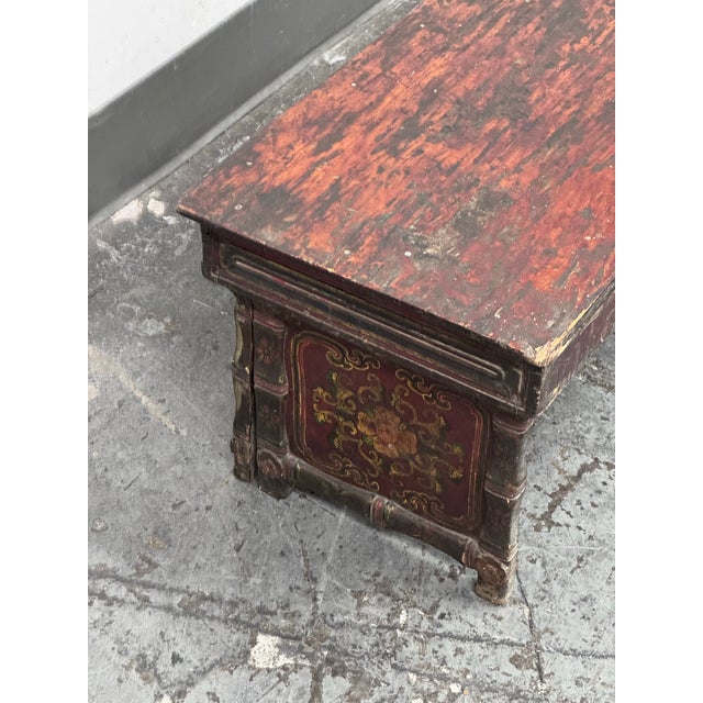 Traditional Antique Tibetan Folding Prayer Table. For Sale - Image 3 of 12