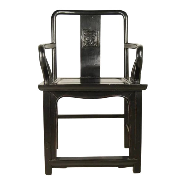 19th Century Chinese Black Guanmaoyi Chair For Sale