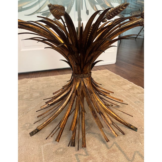 1960s Vintage Italian Gilt "Sheaf of Wheat" Coffee Table For Sale - Image 5 of 8