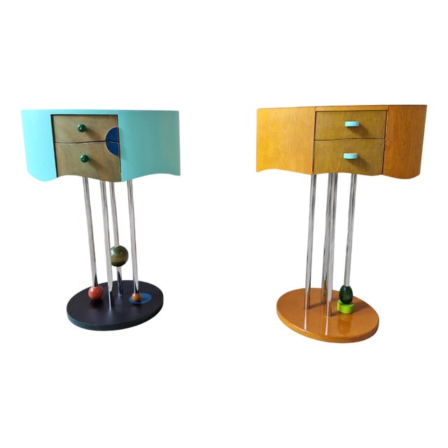 Postmodern Side Tables, 1980s, Set of 2 For Sale
