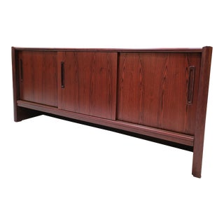 Danish Modern Rosewood Credenza With Sliding Doors For Sale
