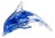 Marinella Decorative Blue Glass Dolphin, Small For Sale