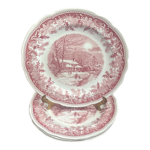 Spode Winters Eve Red Dinner Plate - Set of 4