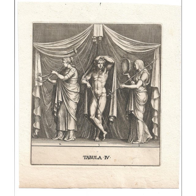 18th century (1700s) engraving of figures. Combined shipping available, please inquire. Combined shipping available,...
