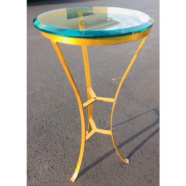 Vintage Regency Style Gilded Wrought Iron Pedestal Stand. For Sale - Image 4 of 11