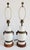 Mid-Century Hollywood Regency style Ugo Zaccagnini white pottery urn form table lamps with Far Eastern motifs. Featuring a...