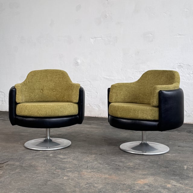 Textile Hungarian Space Age Swivel Chairs, 1960s, Set of 2 For Sale - Image 7 of 13