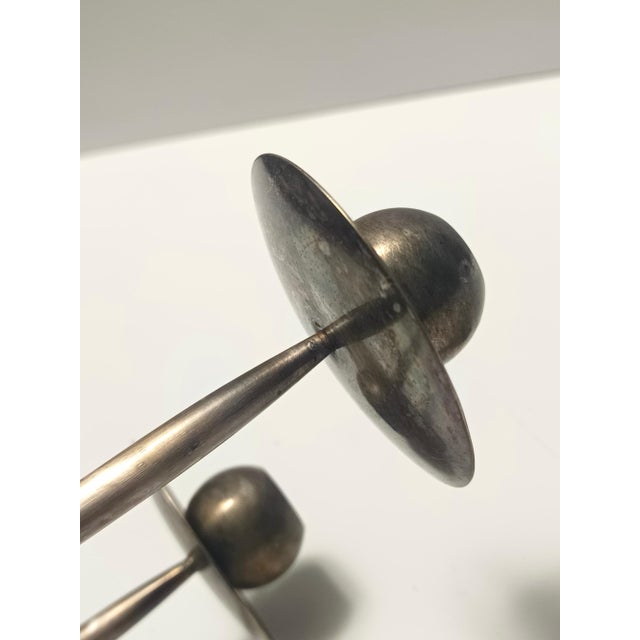 Vintage Silver-Plated Brass and Acrylic Glass Candleholder by Mesa, Italy, 1970s For Sale - Image 10 of 12