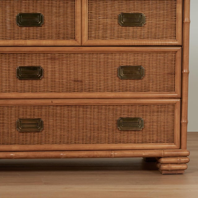 Vintage Faux Bamboo and Wicker Cabinet Chest by American of Martinsville For Sale - Image 15 of 16