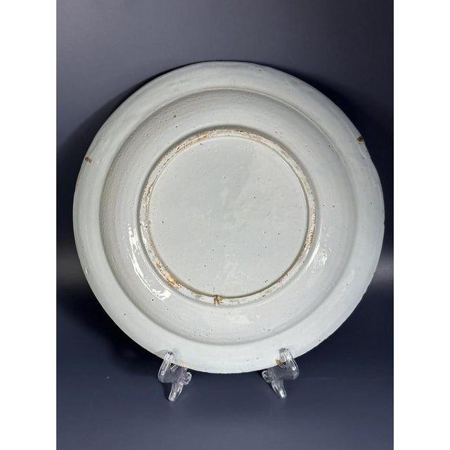 Dutch Peacock Delft Charger, 18th Century For Sale - Image 10 of 11