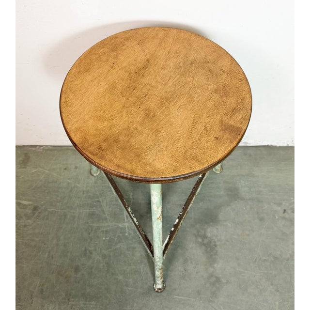 Industrial Green Workshop Stool, 1960s For Sale - Image 4 of 15
