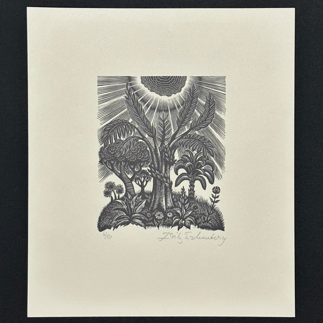 Fritz Eichenberg: Four Days of Creation Woodcut, Signed/Numbered. Woodcut print on wove cream paper. In very good...