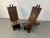 Tribal Mid 20th Century Pair of Geometric Carved Low Slung Tribal Palaver Chief Chairs For Sale - Image 3 of 13