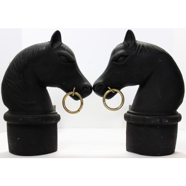 English 1950s Vintage Horse Head Hand Bookends - A Pair For Sale - Image 3 of 3