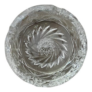Late 20th Century Lead Crystal Glass Ashtray, Made in Poland For Sale