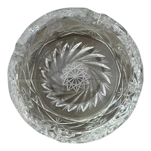 Late 20th Century Lead Crystal Glass Ashtray, Made in Poland