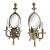 Late 19th Century Ornate Brass Two Candelabra Wall Sconce With Mirror - a Pair For Sale