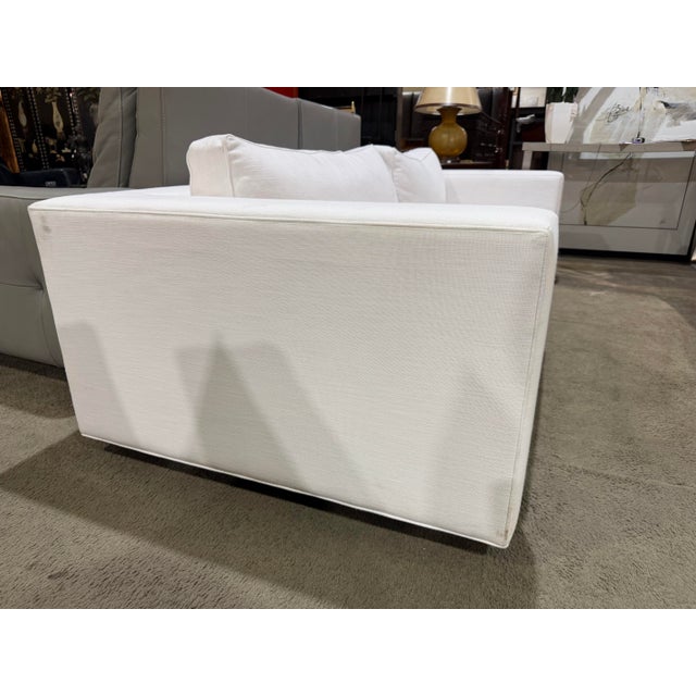 Clean-lined and effortlessly versatile, this Restoration Hardware white fabric sofa brings a refined, contemporary...