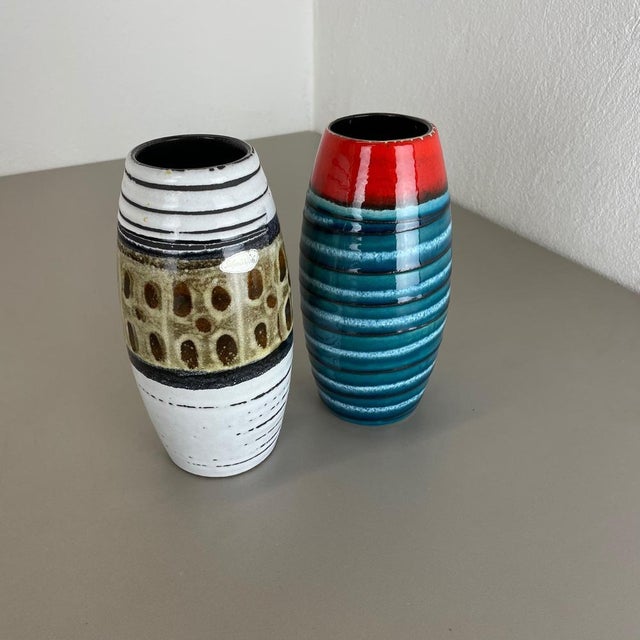 Pop Art Pottery Fat Lava Vases from Scheurich, Germany, 1950s, Set of 2 For Sale - Image 4 of 18
