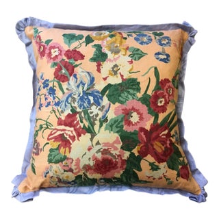 Cottage Style Linen Pillow For Sale
