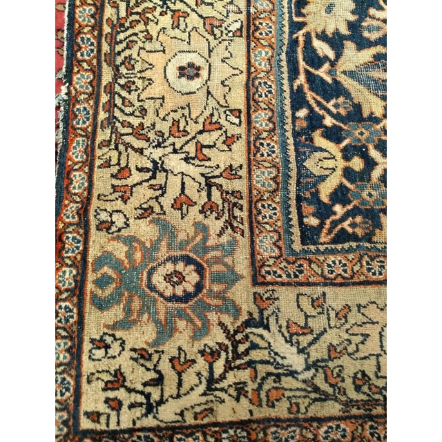 French Country 19th Century Persian Ziegler Mahal Sultanabad, Handwoven All-Over Pattern, Navy & Ivory, 9’ X 12’ For Sale - Image 3 of 12