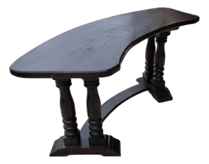 Curved Rustic Wood Accent Table