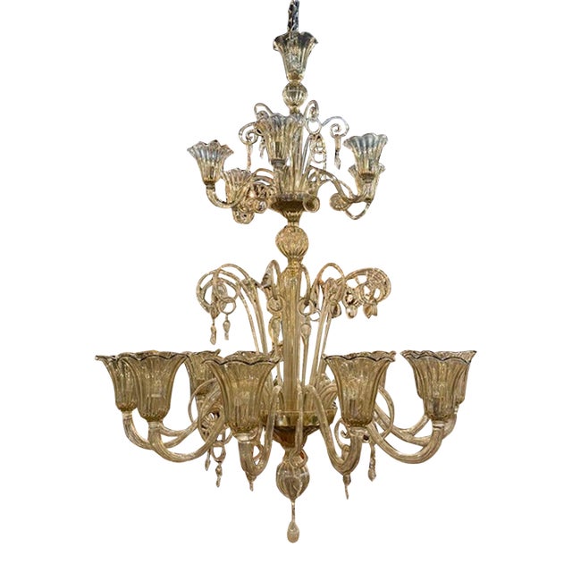 Large Scale Murano Glass Chandelier For Sale