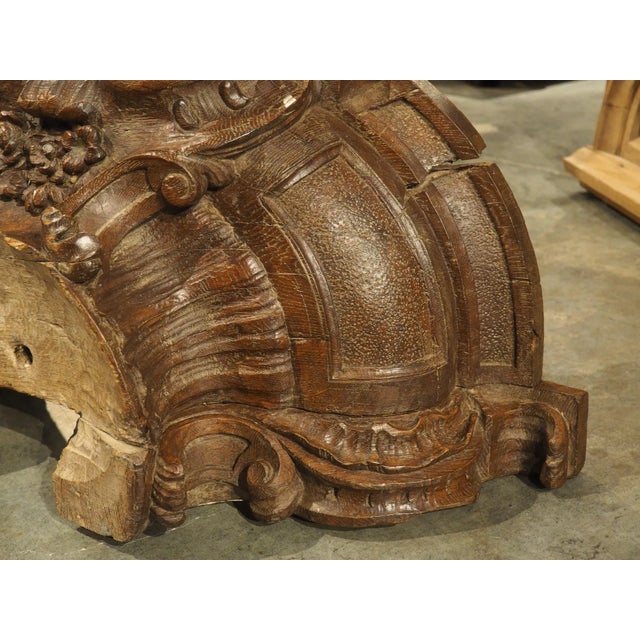 A Beautifully Carved Circa 1750 Oak Boiserie Element From France For Sale - Image 16 of 18