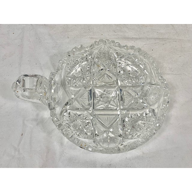 Traditional Vintage Cut Glass Handled Dish For Sale - Image 3 of 13