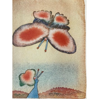 Jean-Michel Folon, Le papillon, Etching For Sale