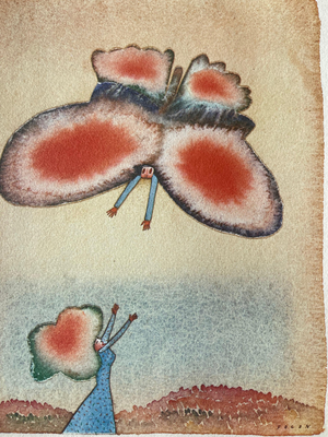 Jean-Michel Folon, Le papillon, Etching