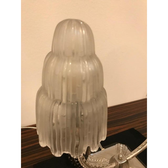 French Art Deco "Waterfall" Table Lamps Signed by Sabino - a Pair For Sale In New York - Image 6 of 11