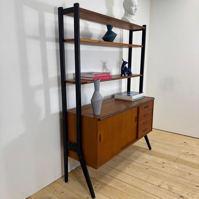 Vintage Danish Teak Bookcase, 1960 For Sale - Image 3 of 12