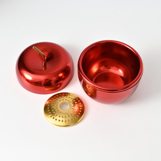 Gold Red Apple Ice Bucket by Ettore Sottsass for Rinnovel, 1960s For Sale - Image 8 of 9