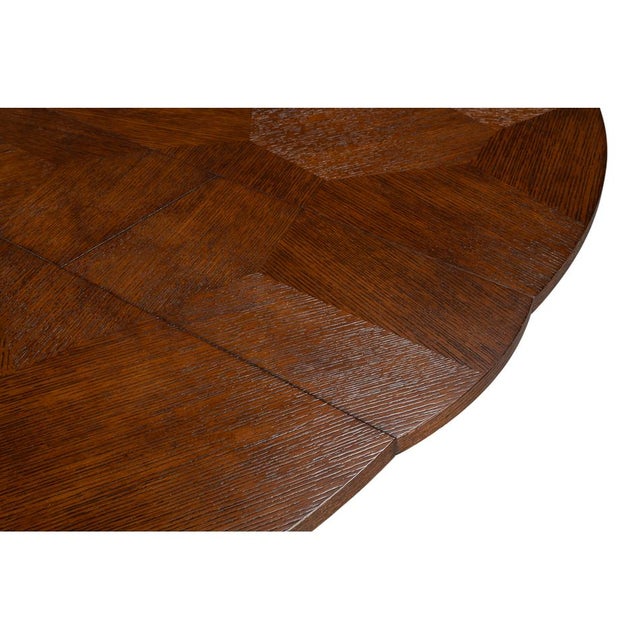 Brown Warm Brown Oak Expanding Dining Table - 85 1/2" For Sale - Image 8 of 13