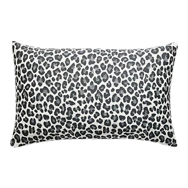 The House of Scalamandré Backyard Bengal Outdoor Lumbar, Slate For Sale