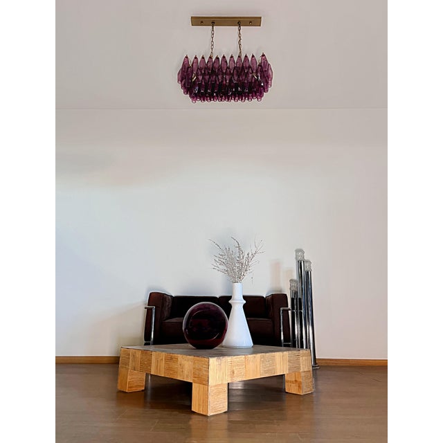 Amethyst Murano Glass Poliedri Chandelier by Carlo Scarpa, 1990s For Sale - Image 6 of 18