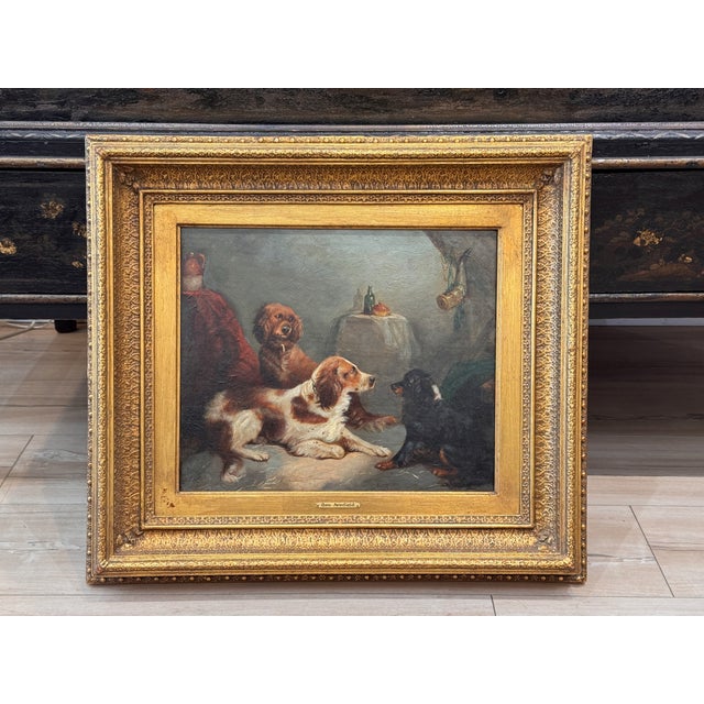 Traditional “Gun Dogs After a Day’s Sport” Oil on Canvas by George Armfield (1808–1893) For Sale - Image 3 of 6