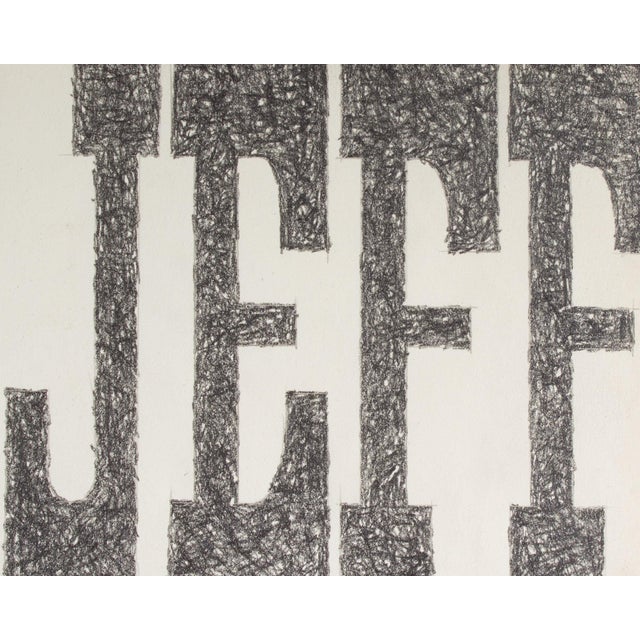 Drawing/Sketching Materials “Jeff-Stay High” Graphite Drawing by James Spencer Russell For Sale - Image 7 of 10