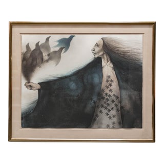 1980s Large Frank Howell Signed and Numbered Lithograph "Bouquet" For Sale