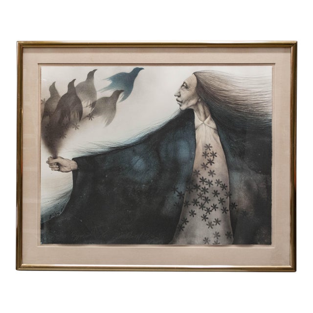 1980s Large Frank Howell Signed and Numbered Lithograph "Bouquet" For Sale