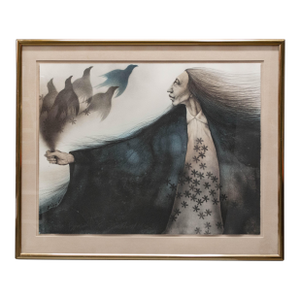 1980s Large Frank Howell Signed and Numbered Lithograph "Bouquet"