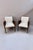 Mid-Century Modern Set of Art Deco White Boucle Fabric & Black Velvet Armchairs For Sale - Image 3 of 13
