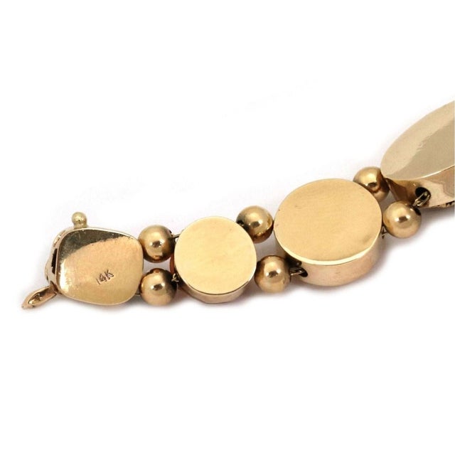 Mid 20th Century Mid 20th Century Diamond & Gems 10 Slide 14k Yellow Gold Charm Bracelet For Sale - Image 5 of 6