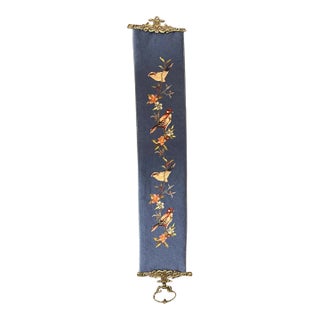Early Needlepoint Bell Pull With Birds For Sale