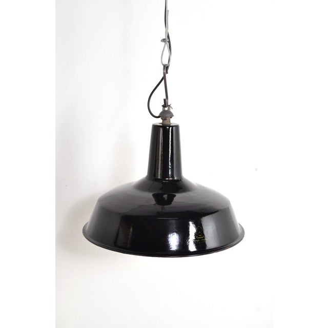 Industrial Enamel Pendant Lights from Reluma, Belgium, 1950s, Set of 2 For Sale - Image 6 of 11
