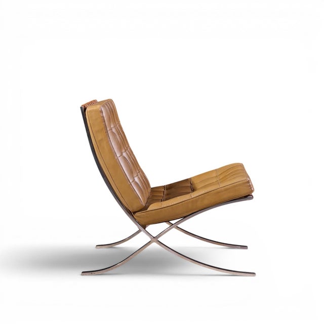 Mies Van Der Rohe for Knoll Mid Century Barcelona Lounge Chairs - Pair For Sale - Image 11 of 13